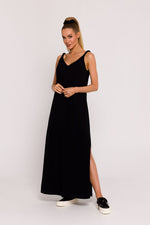 Enkelt Dagkjole - Moe til dame fra MS StyleHaven, laget av Bomull, farge Brun, størrelse M, med sleeveless ermer, perfekt til dress