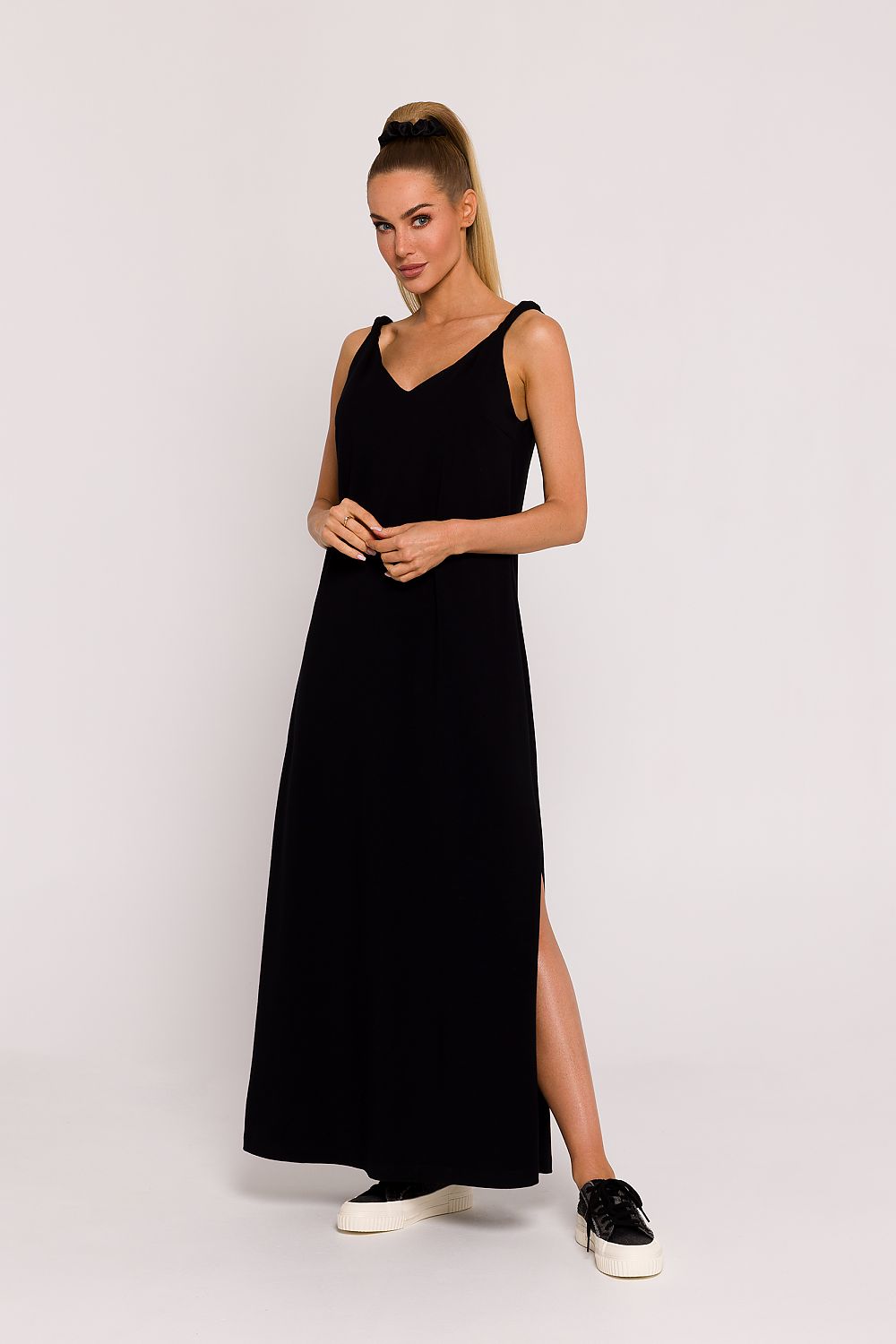 Enkelt Dagkjole - Moe til dame fra MS StyleHaven, laget av Bomull, farge Brun, størrelse M, med sleeveless ermer, perfekt til dress