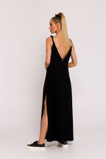Enkelt Dagkjole - Moe til dame fra MS StyleHaven, laget av Bomull, farge Brun, størrelse L, med sleeveless ermer, perfekt til dress