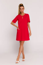 Dagkjole Moe til dame fra MS StyleHaven, laget av Elastan-1; Bomull, farge Fiolett, størrelse L, med short ermer, perfekt til dress