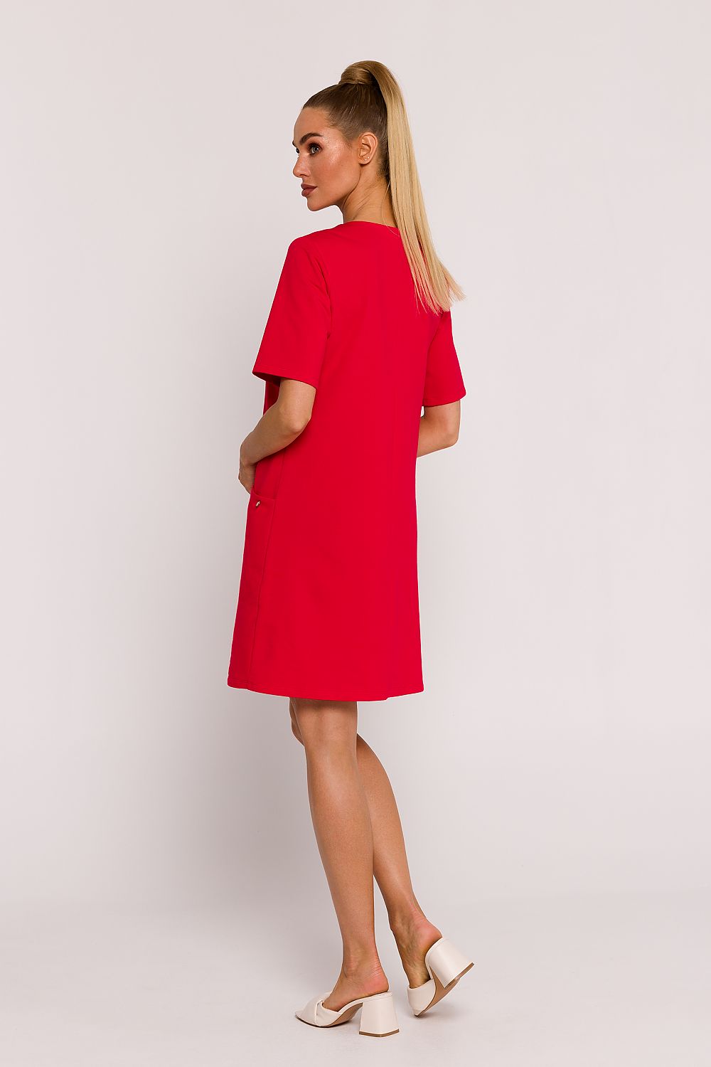 Dagkjole Moe til dame fra MS StyleHaven, laget av Elastan-1; Bomull, farge Fiolett, størrelse XL, med short ermer, perfekt til dress
