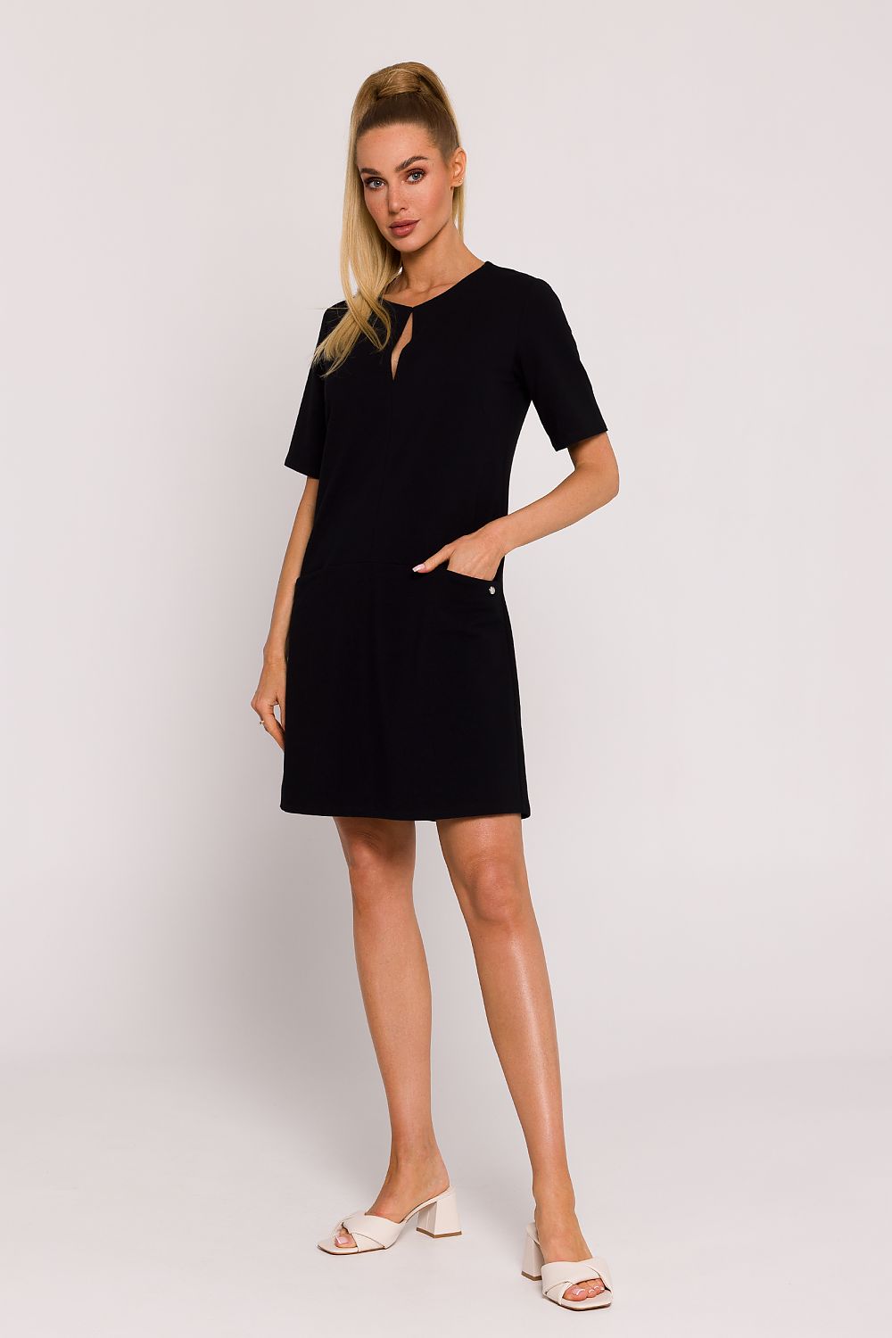 Dagkjole Moe til dame fra MS StyleHaven, laget av Elastan-1; Bomull, farge Rød, størrelse s, med short ermer, perfekt til dress