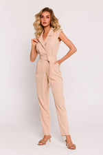 Jumpsuit - Moe til dame fra MS StyleHaven, laget av polyester, farge Fiolett, størrelse XL, med short ermer, perfekt til dress