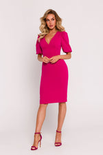 Dagkjole Moe til dame fra MS StyleHaven, laget av polyester, farge Fiolett, størrelse L, med short ermer, perfekt til dress