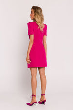 Dagkjole Moe til dame fra MS StyleHaven, laget av polyester, farge Rosa, størrelse s, med short ermer, perfekt til dress