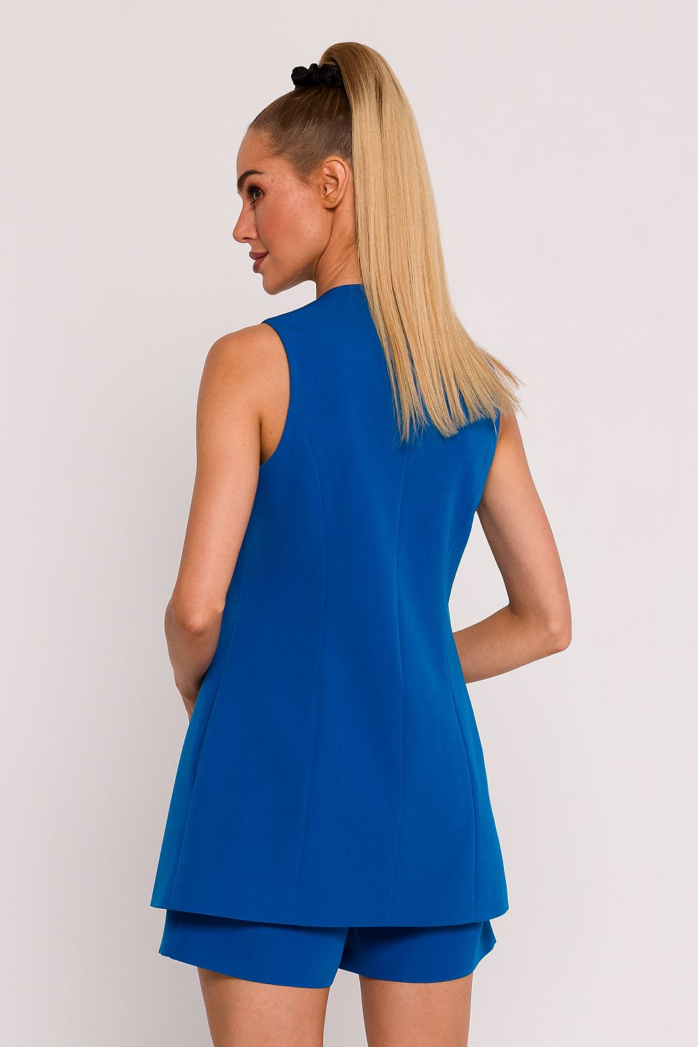 Skreddersydd Gilet - Moe til dame fra MS StyleHaven, laget av polyester, farge Blå, størrelse L, med long ermer, perfekt til dress