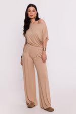 Elegant plisséstrikket bluse - BeWear til dame fra MS StyleHaven, laget av Viskose, farge Svart, størrelse L, med short ermer, perfekt til dress