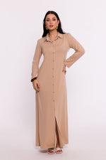 Dagskjole BeWear til dame fra MS StyleHaven, laget av Viskose, farge Blå, størrelse XXL, med long ermer, perfekt til dress