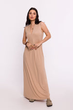 Dagskjole BeWear til dame fra MS StyleHaven, laget av polyester, farge Blå, størrelse XXL, med sleeveless ermer, perfekt til dress