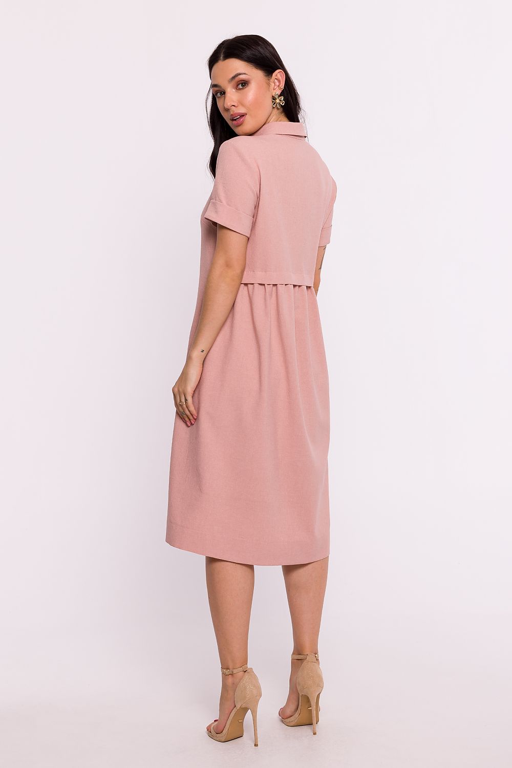 Dagskjole BeWear til dame fra MS StyleHaven, laget av polyester, farge Rosa, størrelse M, med short ermer, perfekt til dress