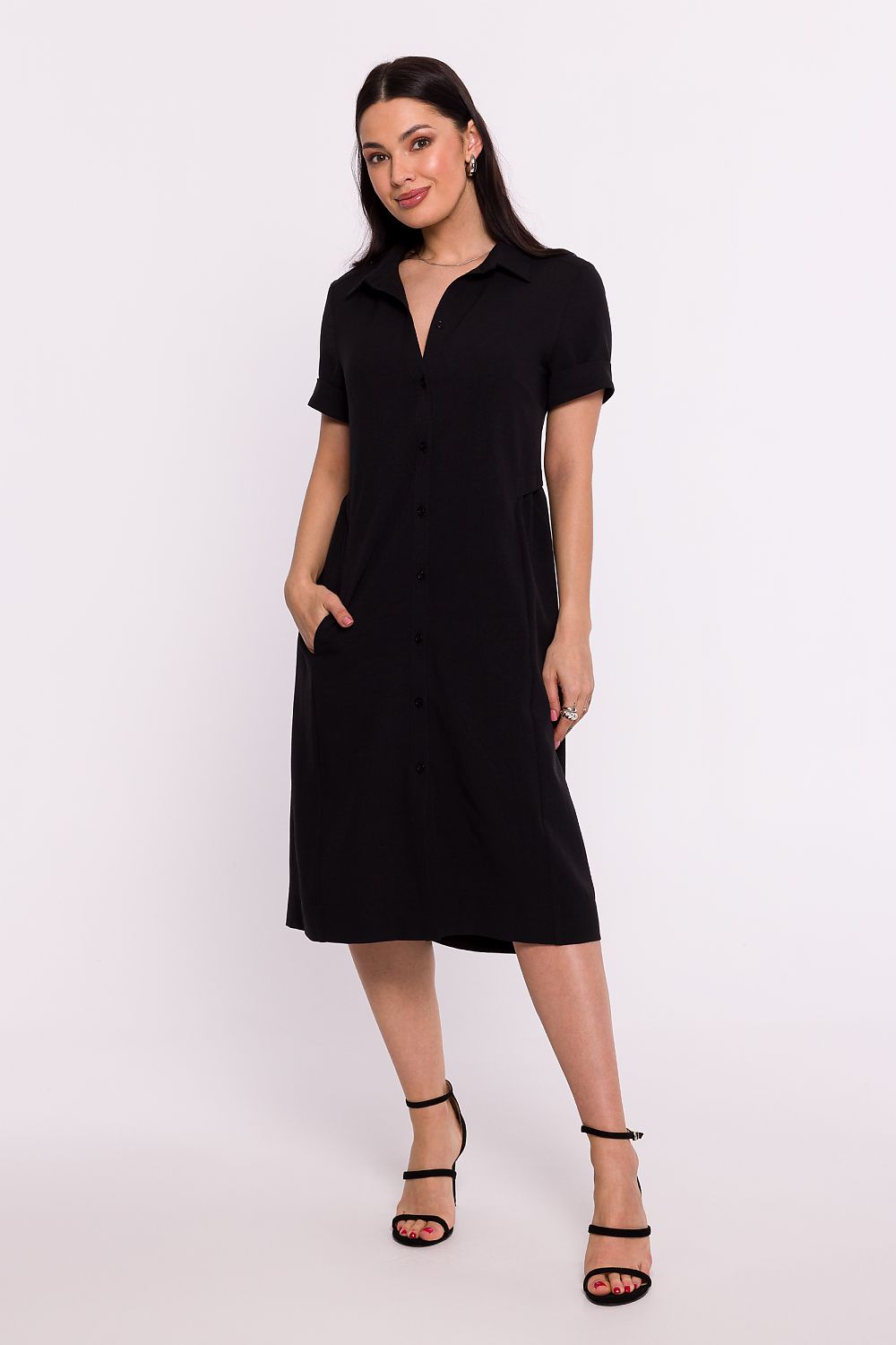 Dagskjole BeWear til dame fra MS StyleHaven, laget av polyester, farge Rosa, størrelse XXL, med short ermer, perfekt til dress