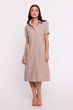 Dagskjole BeWear til dame fra MS StyleHaven, laget av polyester, farge Grønn, størrelse L, med short ermer, perfekt til dress