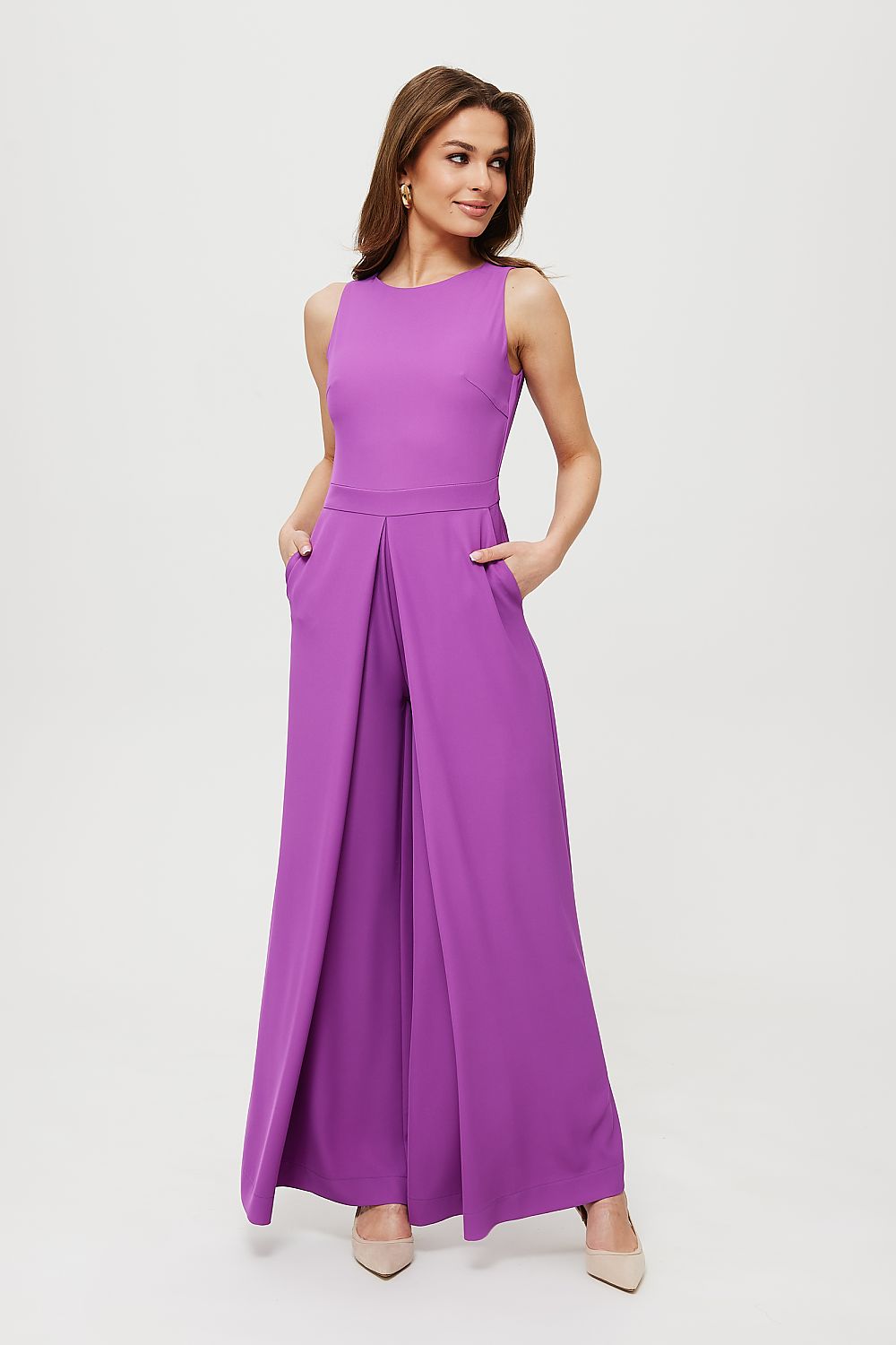 Dress Makover til dame fra MS StyleHaven, laget av polyester, farge Blå, størrelse L, med sleeveless ermer