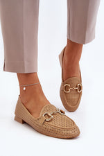 Mocassin Step in Style til dame fra MS StyleHaven, laget av polyester, farge beige, størrelse 41, med long ermer, perfekt til dress