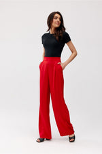 Elsa Satin Wide-Leg Pants by Roco Fashion fra MS StyleHaven, størrelse 34, med short, bukselengde long, kjolelengde mini, kjolestil wrap; a-line