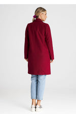Åpen Frakk Figl til dame fra MS StyleHaven, laget av polyester; Viskose, farge Rød, størrelse M, med long ermer, perfekt til casual; dress