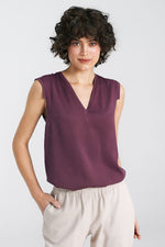 Bluse Nife til dame fra MS StyleHaven, laget av Viskose, farge Fiolett, størrelse 36, med short; 3-4; sleeveless ermer, perfekt til casual; dress