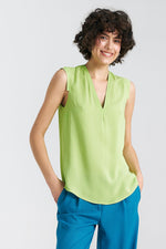 Bluse Nife til dame fra MS StyleHaven, laget av Viskose, farge Grønn, størrelse 36, med short; 3-4; sleeveless ermer, perfekt til casual; dress