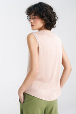 Bluse Nife til dame fra MS StyleHaven, laget av Viskose, farge beige, størrelse 38, med short; 3-4; sleeveless ermer, perfekt til casual; dress