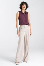 Skjorte Nife til dame fra MS StyleHaven, laget av Viskose, farge beige 2, størrelse 44, med long ermer, perfekt til casual; dress