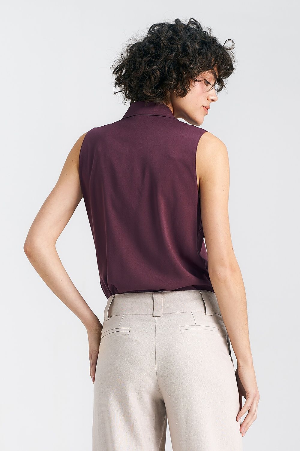 Skjorte Nife til dame fra MS StyleHaven, laget av Viskose, farge Fiolett, størrelse 36, med long ermer, perfekt til casual; dress