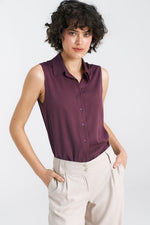 Skjorte Nife til dame fra MS StyleHaven, laget av Viskose, farge Fiolett, størrelse 38, med long ermer, perfekt til casual; dress