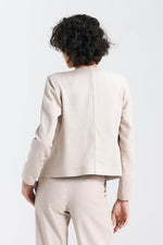 Jakke Nife til dame fra MS StyleHaven, laget av Bomull; Lin; Viskose, farge beige, størrelse 38, med long ermer, perfekt til casual; dress