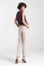 Rette Ben Damebukser - Nife til dame fra MS StyleHaven, laget av Viskose; Bomull; Lin, farge beige, størrelse 40, med short ermer