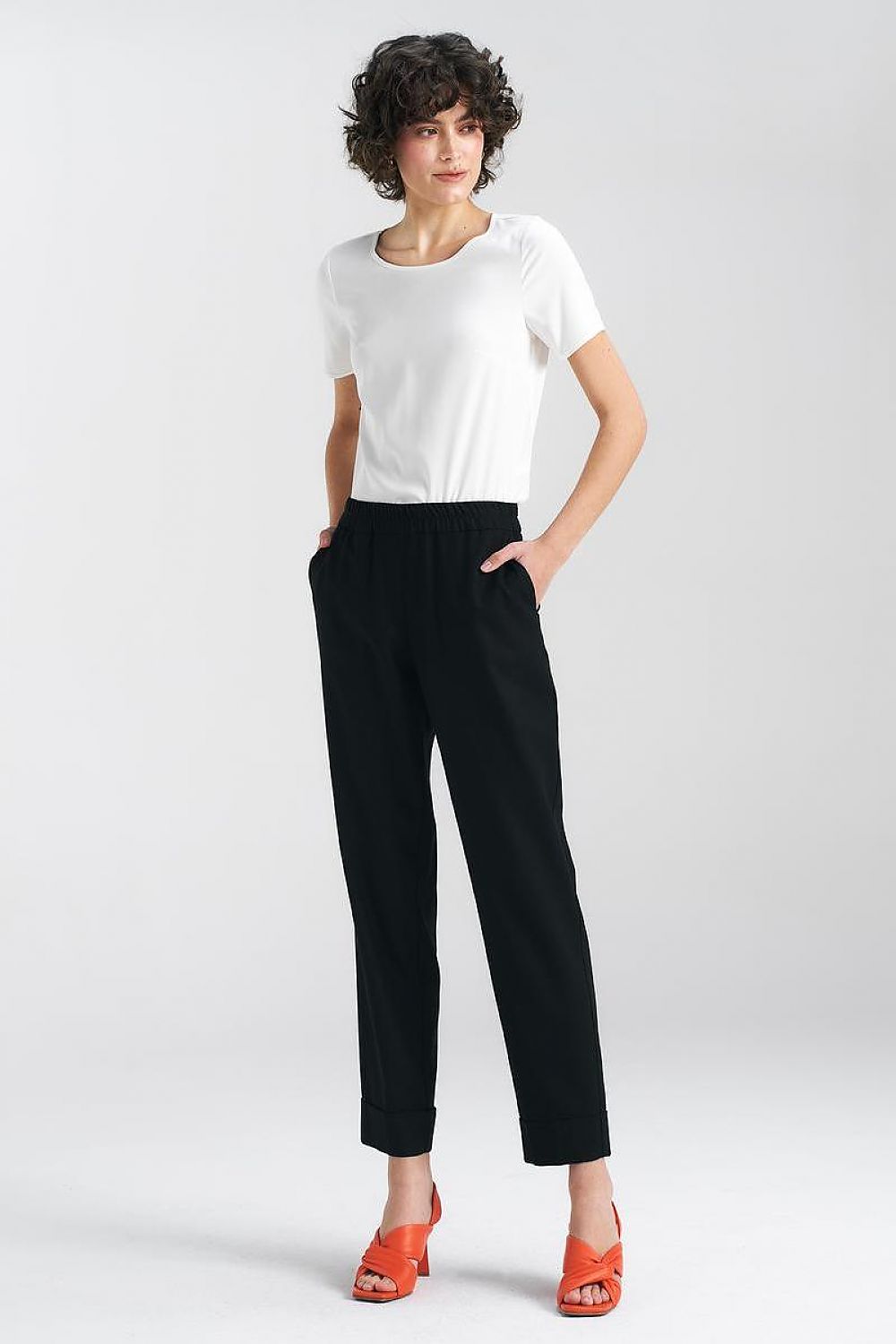 Rette Ben Damebukser - Nife til dame fra MS StyleHaven, laget av Viskose; Bomull; Lin, farge Svart, størrelse 38, med short ermer