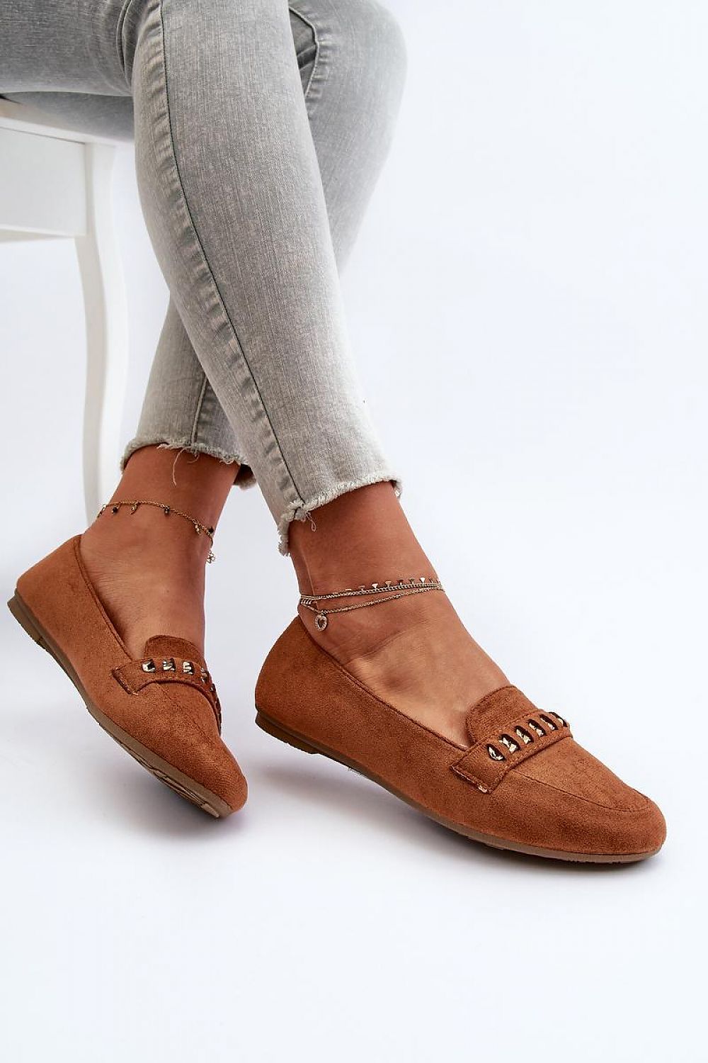 Mocassin Step in Style til dame fra MS StyleHaven, laget av polyester, med detaljer i faux-leather; suede, farge Brun, størrelse 36, med long ermer, hælhøyde low; flat, skostørrelse 36; 37; 38; 39; 40; 41, perfekt til casual; dress