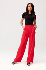 Vide satengbukser med høy midje - Roco Fashion fra MS StyleHaven, størrelse 38, med long, bukselengde long, kjolelengde maxi, kjolestil flared; sheath