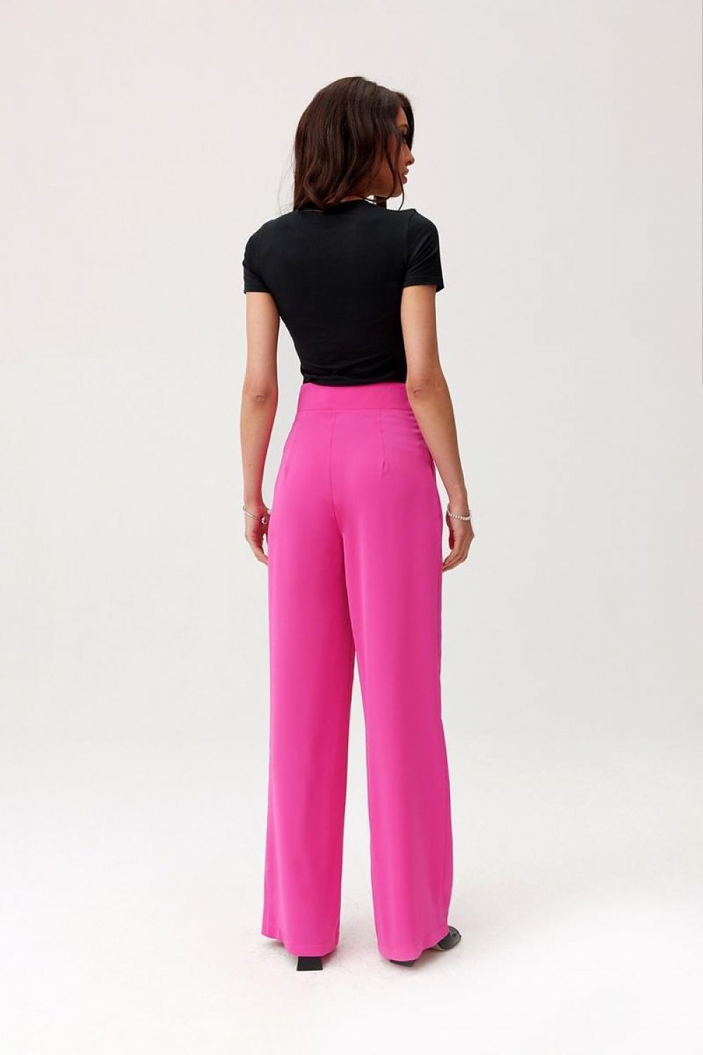 Vide satengbukser med høy midje - Roco Fashion fra MS StyleHaven, størrelse 40, med long, bukselengde long, kjolelengde maxi, kjolestil flared; sheath