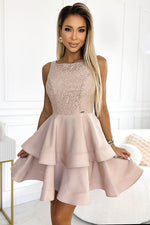 Laura kjole til dame fra MS StyleHaven, laget av Viskose; polyester, farge Grønn, størrelse L, med short; sleeveless ermer, perfekt til casual; dress