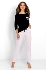Pyjamas Momenti Per Me til dame fra MS StyleHaven, laget av Bomull, farge Svart, størrelse s, med long ermer, perfekt til casual; dress