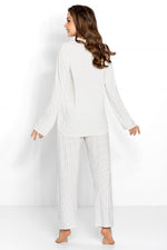 Pyjamas Momenti Per Me til dame fra MS StyleHaven, laget av Viskose, farge beige, størrelse M, med long ermer, perfekt til casual; dress