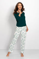 Pyjamas Momenti Per Me til dame fra MS StyleHaven, laget av Viskose; polyester, farge Grønn, størrelse s, med spaghetti-strap ermer, perfekt til casual; dress