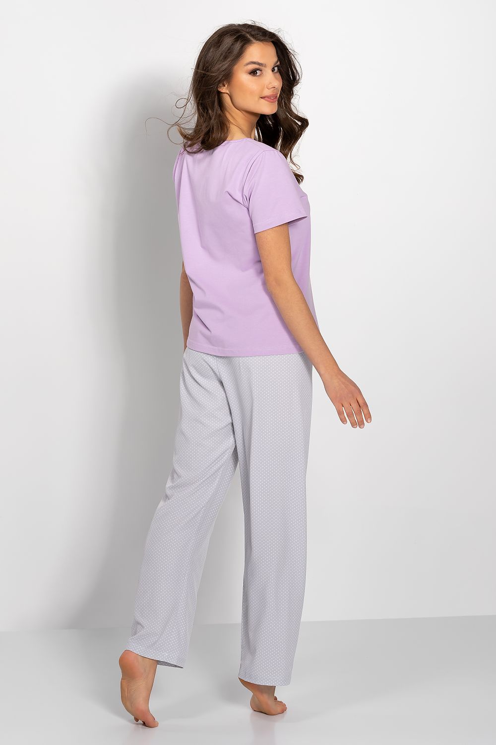 Pyjamas Momenti Per Me til dame fra MS StyleHaven, laget av polyester; Bomull; Elastan-1, farge Grå, størrelse M, med sleeveless ermer, perfekt til casual; dress