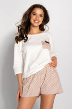 Pyjamas Momenti Per Me til dame fra MS StyleHaven, laget av polyester; Bomull; Elastan-1, farge Rosa, størrelse s, med sleeveless ermer, perfekt til casual; dress