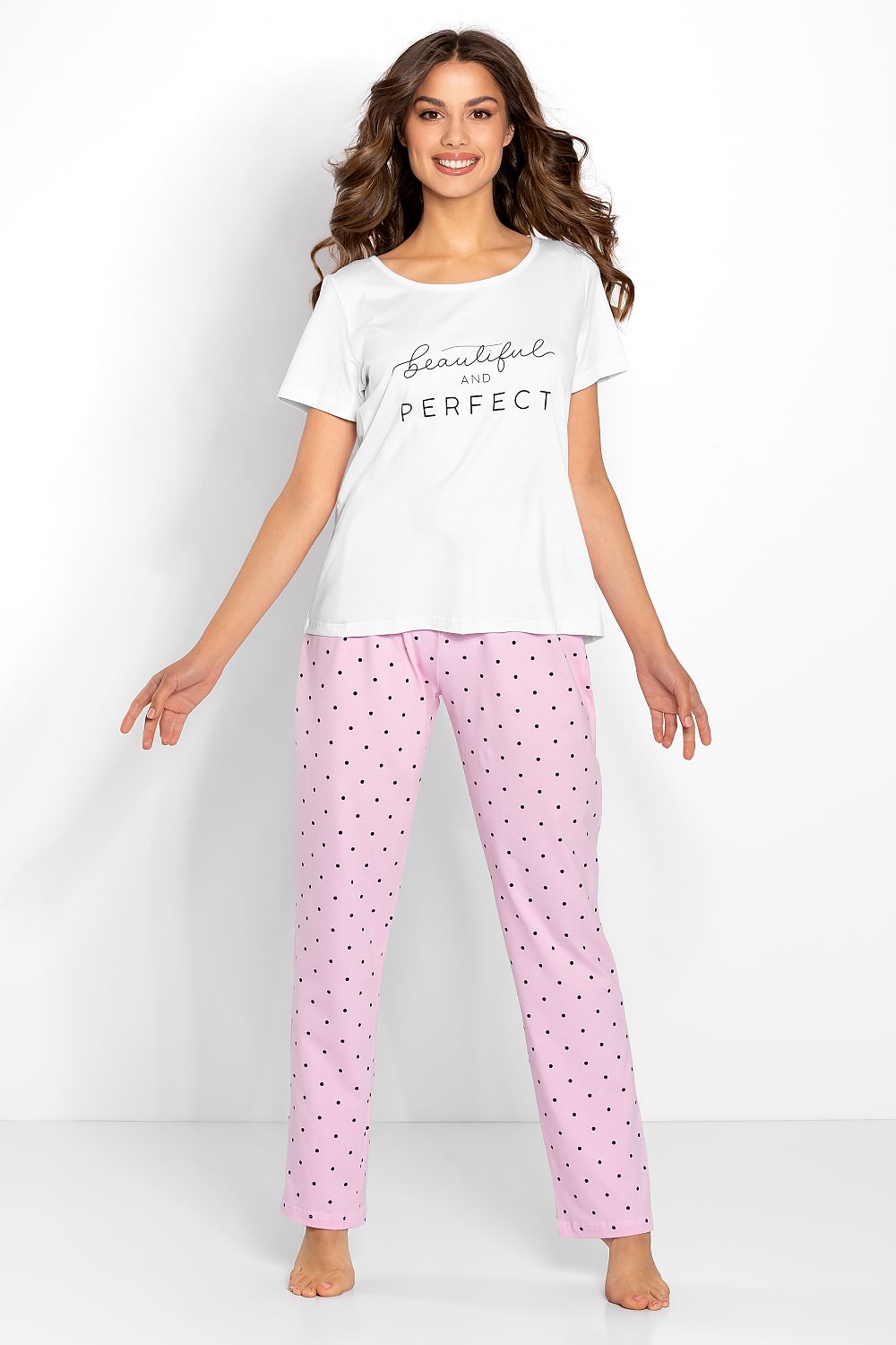 Pyjamas Momenti Per Me til dame fra MS StyleHaven, laget av Bomull, farge Hvit, størrelse s, med long ermer, perfekt til casual; dress
