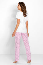 Pyjamas Momenti Per Me til dame fra MS StyleHaven, laget av Bomull, farge Hvit, størrelse M, med long ermer, perfekt til casual; dress