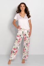 Pyjamas Momenti Per Me til dame fra MS StyleHaven, laget av Viskose; polyester, farge Rosa, størrelse s, med short ermer, perfekt til casual; dress