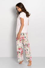 Pyjamas Momenti Per Me til dame fra MS StyleHaven, laget av Viskose; polyester, farge Rosa, størrelse M, med short ermer, perfekt til casual; dress