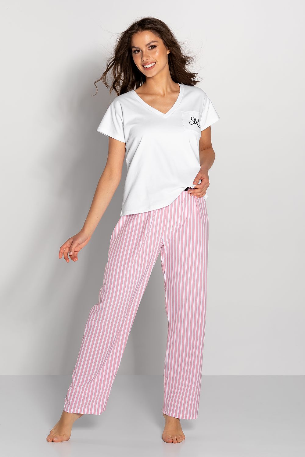 Pyjamas Momenti Per Me til dame fra MS StyleHaven, laget av Bomull, farge Hvit, størrelse s, med long ermer, perfekt til casual; dress