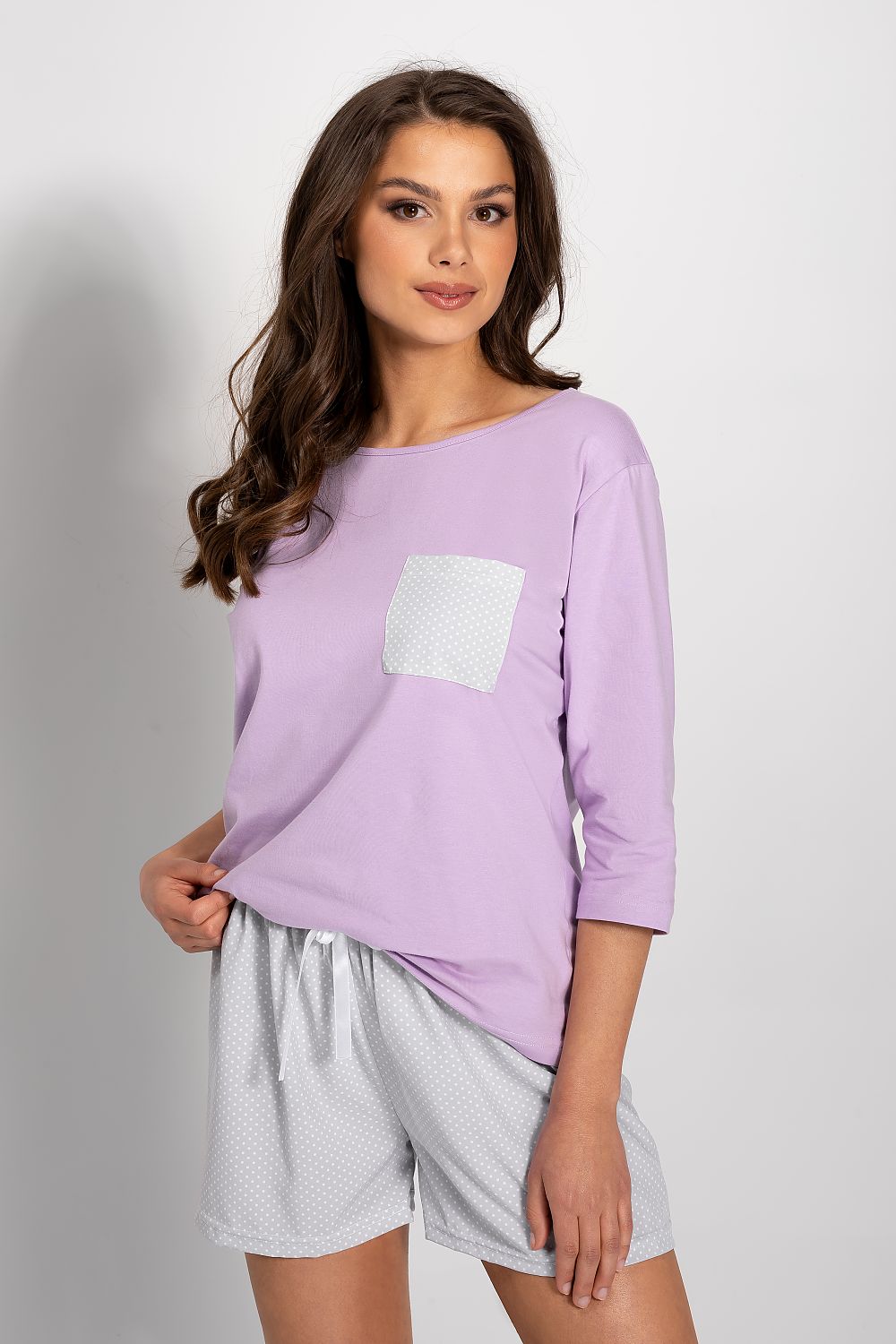 Pyjamas Momenti Per Me til dame fra MS StyleHaven, laget av Bomull; Elastan-1, farge Grå, størrelse s, med sleeveless ermer, perfekt til casual; dress