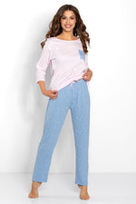 Pyjamas Momenti Per Me til dame fra MS StyleHaven, laget av Bomull; Elastan-1, farge Blå, størrelse s, med sleeveless ermer, perfekt til casual; dress