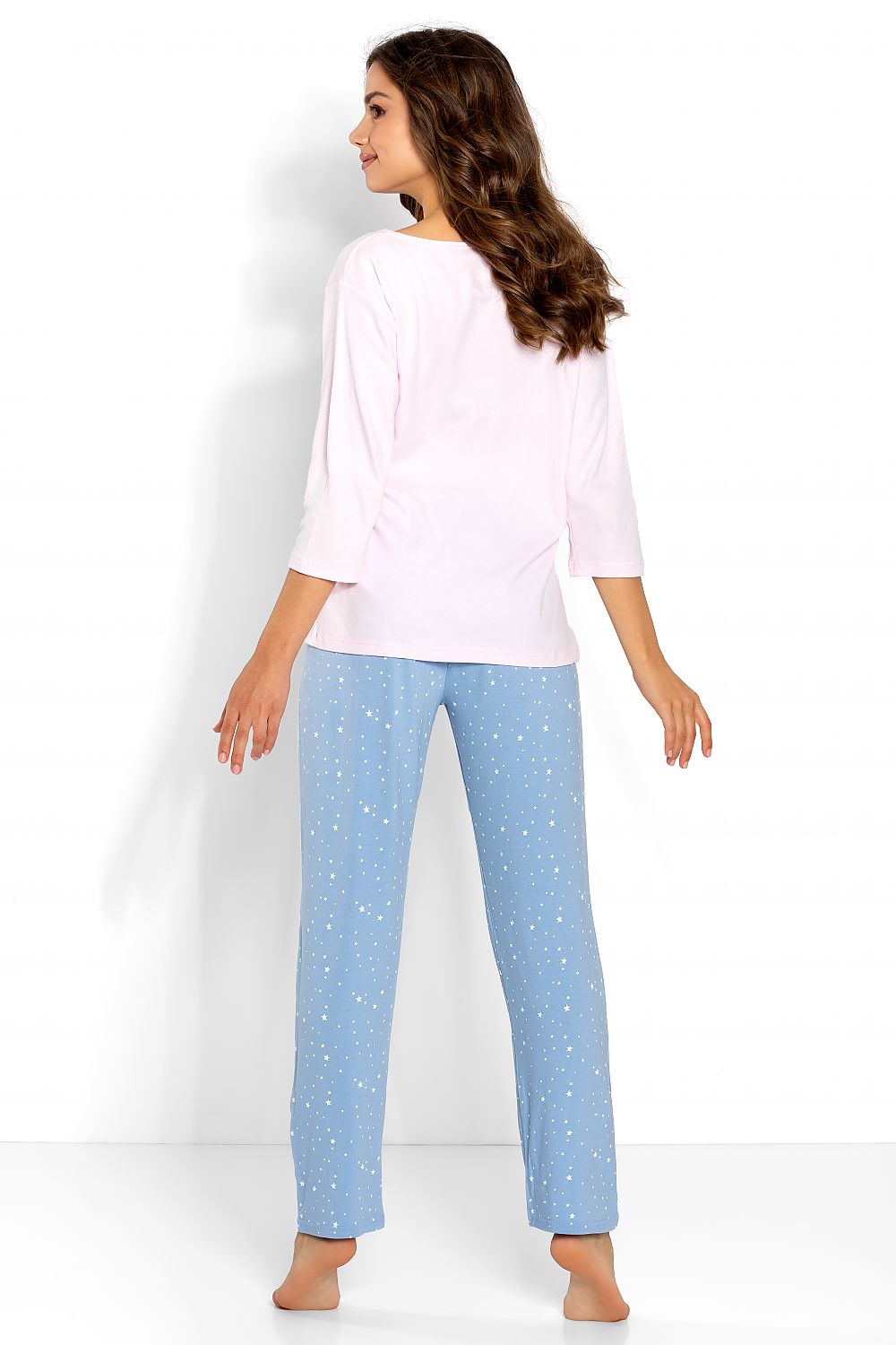 Pyjamas Momenti Per Me til dame fra MS StyleHaven, laget av Bomull; Elastan-1, farge Blå, størrelse M, med sleeveless ermer, perfekt til casual; dress