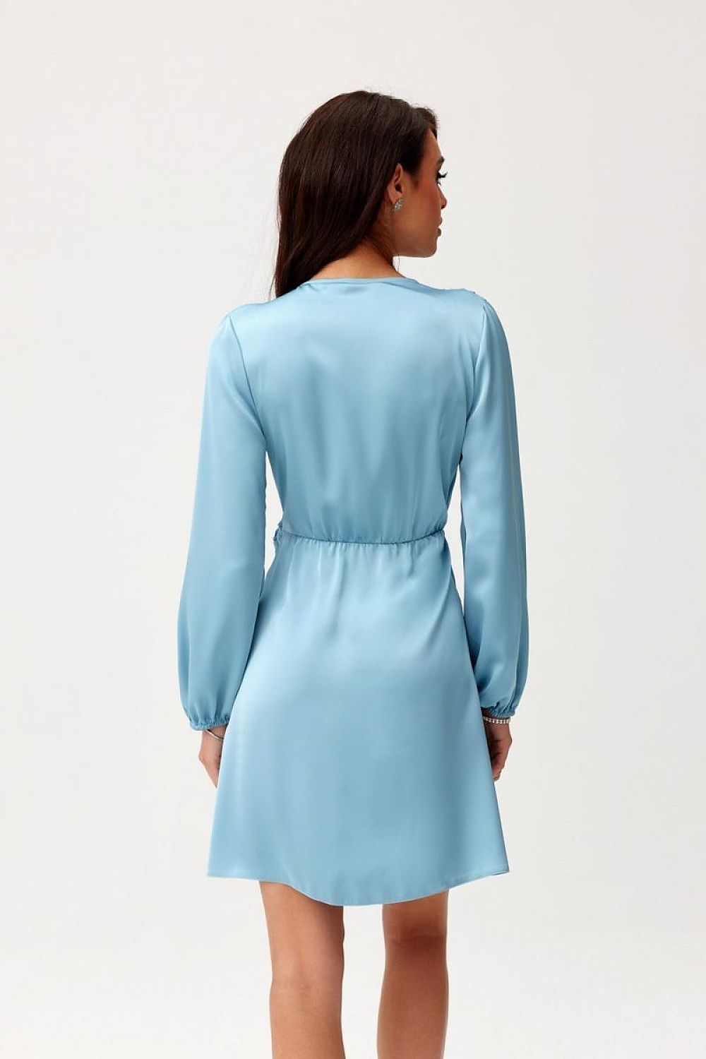 Catlin – sateng Minikjole av Roco Fashion fra MS StyleHaven, størrelse 36, med long, bukselengde long, kjolelengde mini, kjolestil wrap; a-line