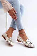 ballerina-sko Step in style til dame fra MS StyleHaven, laget av Bomull; polyester, farge beige, størrelse 41, med 45720 ermer, perfekt til casual; dress