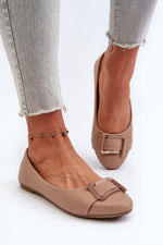 ballerina-sko Step in style til dame fra MS StyleHaven, laget av Bomull; polyester, farge beige, størrelse 38, med 45720 ermer, perfekt til casual; dress