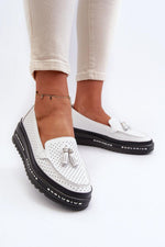 Mocassin Step in Style til dame fra MS StyleHaven, laget av polyester, farge beige, størrelse 41, med long ermer, perfekt til casual; dress
